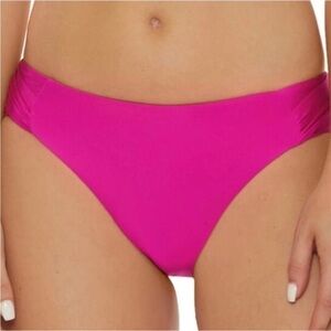 Trina Turk Monaco Hot Pink Shirred Hipster Bikini Bottom 6 NWT
